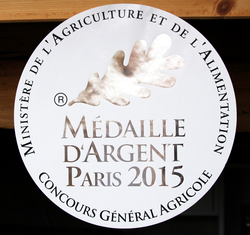 Médaille d'Argent Concours Général Agricole Paris 2015